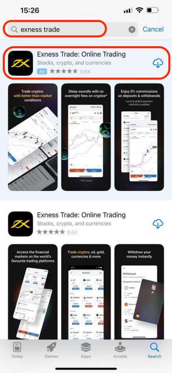 Kako prenesti in namestiti aplikacijo Exness za mobilni telefon (Android, iOS)