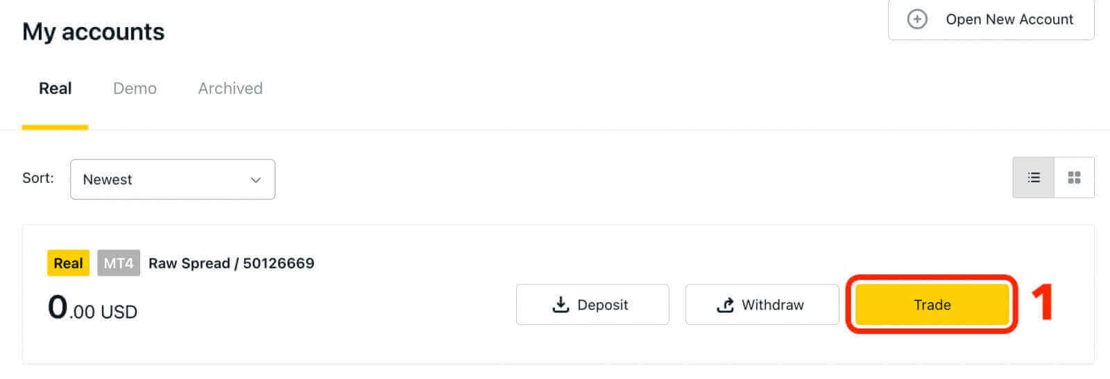 Come accedere e depositare su Exness